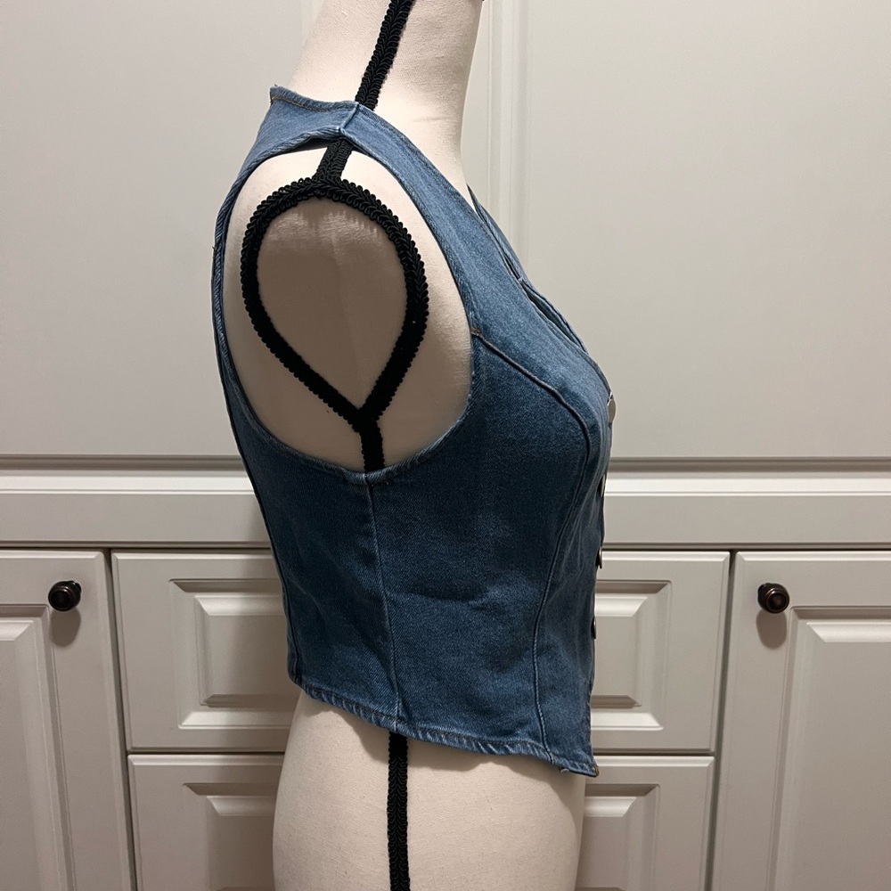 NWT Flying Tomato | Free Market Island daydreams Denim vest - Picture 8 of 9